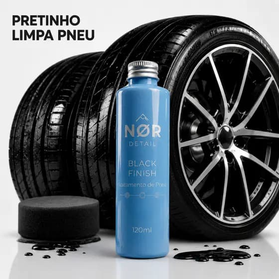 Pneu Pretinho Brilhante e Intenso Automotivo Para Pneu Carros, motos, utilitários e SUVs Nor Detail