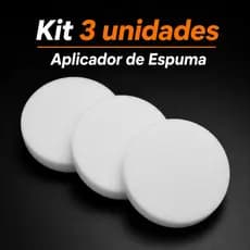 Kit 3 Aplicadores de Espuma Aplicadora de Cera Automotivo Branco Premium Para Carros Nor Detail