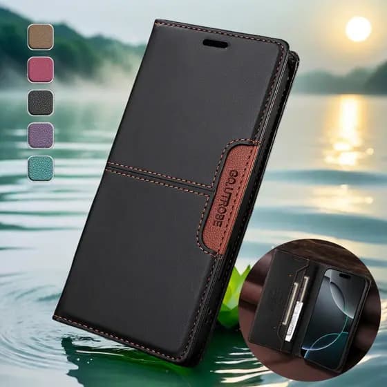 Capa De Couro Para iPhone 17 16 Pro Max 16Plus 16E 15 14 13 12 11