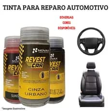 Tinta Revestcar Novax 90ml pintura automotiva, volante, banco de couro e sintético