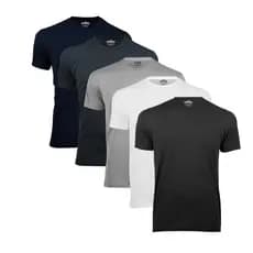 Kit 5 Camisa Básica Masculina Atacado Algodão Camiseta Manga Curta Casual Simples Fitness