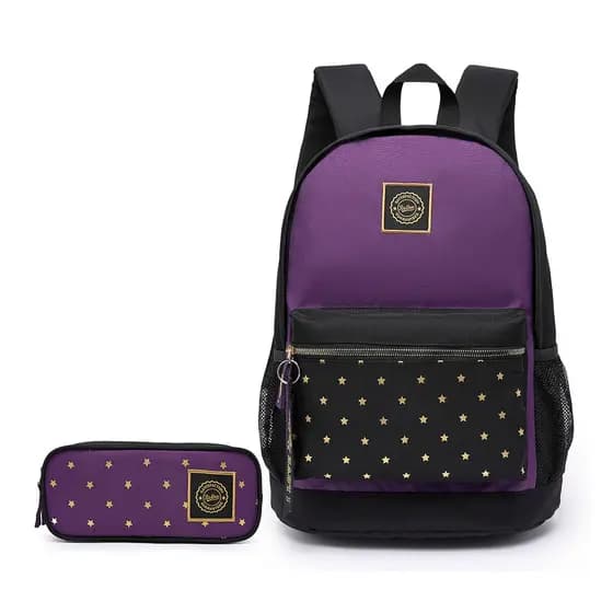 Mochila Bolsa Escolar Polo One Feminina Reforçada Estojo Organizador