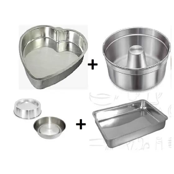 Kit Com 4 Assadeiras Bolo Pudim Coração Ballerine Em Aluminio If35 ***últimas Unidades***