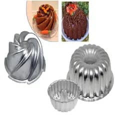 Kit Formas de Bolo Decorado com 1 Forma Suiça + 1 Forma Vulcão em Alumínio Profissional