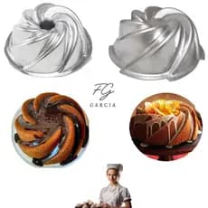 Forma De Bolo Vulcão Decorada em Alumínio IF25 Grande