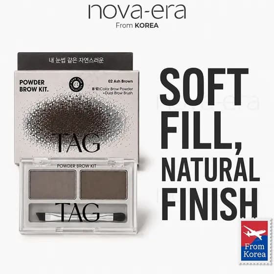 Powder Brow Kit 2 Colors Natural Eyebrow Powder Palette with Dual Brush
