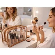 Necessaire transparente personalizada, maquiagem, maternidade, itens de higiene, medicamentos, manicure
