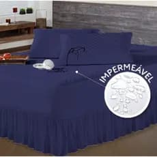 Kit Protetor Colchão Queen Impermeável + Saia Box Matelado