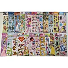 Kit 500/1000 Cartelas Adesivo Infantil Sticker Vários Personagens