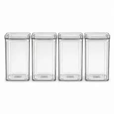 Kit 4 Potes Herméticos 1 Litro - LIVRE BPA Organizador com Tampa para Alimentos, Empilhável, Vedação