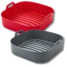 Cesto Airfryer Quadrado Silicone 20cm Reforçado Resistente Forma De Silicone Para Airfryer