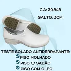 Sapato Feminino Enfermagem Cozinha Limpeza Antiderrapante  Profissional Sticky Shoes CA 39848