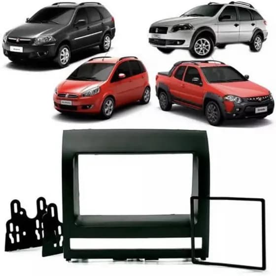 Moldura Palio / Strada / Ideia / Siena / 2 Din Preta