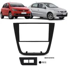 Moldura Saveiro G5 / Voyage G5 / Gol G5 Preta 2 Din 7 Polegadas