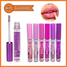 Kit 6 Lip Gloss Brilho Labial Com Glitter Hidratante Lembrancinha Pink 21