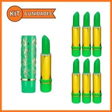 Kit 6 Batom Mágico Verde Matte 24 Horas Longa Duração da Vovó Febella