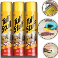 Kit 3 Tuff Stuff Limpa Tudo - Espuma de Limpeza Para Uso Geral Casa Carro Roupa Sofá Estofado - STP