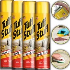 Kit 4 Tuff Stuff Limpa Tudo - Espuma de Limpeza Para Uso Geral Casa Carro Roupa Sofá Estofado - STP
