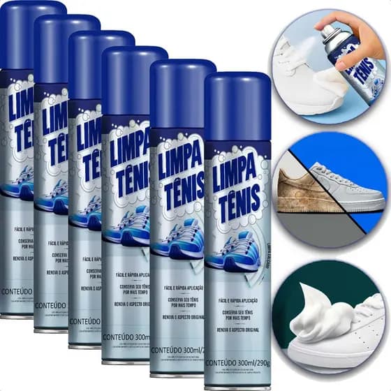 Kit 6 Limpa Tênis Premium Espuma Mágica Limpeza Profunda a Seco Tira Encardido - Petroplus
