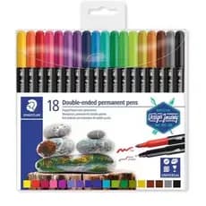 Caneta permanente 18 cores DUO 0,5mm e 3,0mm Staedtler - BT 1 UN