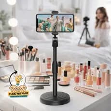 SUPORTE DE MESA P/ CELULAR 360 GRAUS Ajustável c/ Pedestal Blogueiras Influencer Criador de Conteúdo