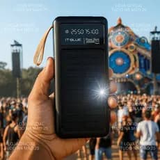 [ORIGINAL] POWER BANK CARREGADOR PORTÁTIL ENERGIA SOLAR 20000 mAh RÁPIDO P/ Festas Rave Trilha Praia
