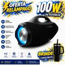 BOOMBOX 4 Caixa de Som POTENTE 100W / 50W RMS Portátil Bluetooth Rádio FM TWS AUX Prova D' Água
