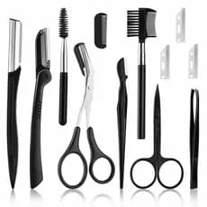 Kit De Navalha De Sobrancelha 12 Peças Conjunto De Preparação Corte Para Mulheres Inclui Aparador Facial Navalhas Faciai