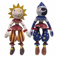 28CM Sundrop Moondrop Plush Toys FNAF Safety Breach Clown Figura De Palhaço Plushies Jogo De Almofada Bonecas Presente Para Crianças & Fãs De Jogos