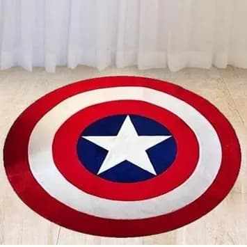 tapete de pelúcia infantil escudo capitão américa