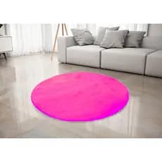 Tapete Liso De Pelúcia Redondo 1,40m x 1,40 Para Sala, Quarto De Bebê, Decoração Infantil