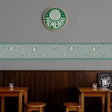 Faixa Autoadesiva Palmeiras 1m x 15cm Vinil Lavável Parede Destaque Home Theater Bar Esportivo Quarto Teen