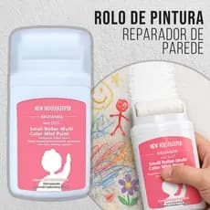 Tinta Reparadora de Parede Branca 100g com Rolo Aplicador Cobre Riscos Manchas e Rabiscos