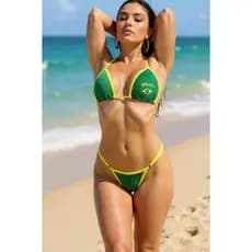 Biquíni Brasil Moda Gringa Fio dental Biquini Cortininha Brazil Copa do Mundo 2026 Trend Blogueira