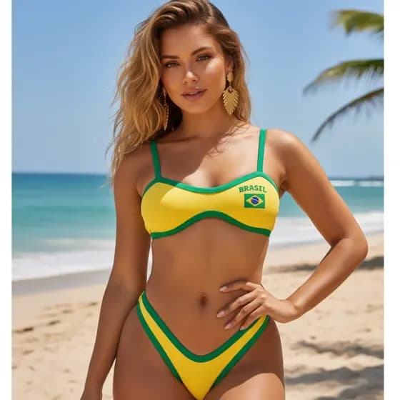 Biquini Feminino Sensual Fio Dental Asa Delta Top sem Bojo Lançamento Verão Tendência Gringa Praia