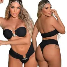 Biquini Éden  Detalhe  Calcinha Com Bojo Tomara que Caia Moda Praia Blogueira Gringa 2025
