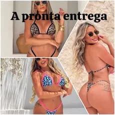 biquíni fita cortininha animal print - sem bojo - com regulador
