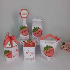Kit Festa: Pegue e Monte - Morango do Amor, Lembrancinha Personalizada Moranguinho, personalizados