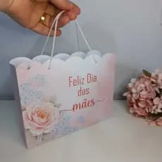 Kit com 10 Sacolinha para o dia das mães - Produto PEGUE E MONTE