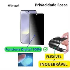 1 Pelicula 9D Privacidade Fosca Funciona digital para Galaxy S20, S21, S22, S23, S24, S25 Ultra Todos