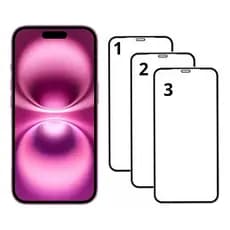 3 Peliculas de vidro 3d Premium Para iPhone XR 11 12 13 14 15 16 Pro Max