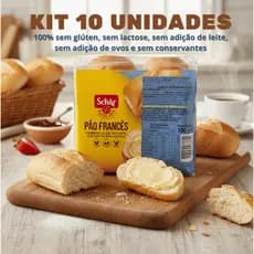 Kit 10 Pão Francês Schar Sem Glúten Sem Lactose para Celíacos Pré-Assado 100g