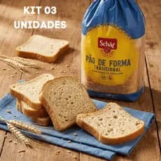 3 Unidades Pão de Forma Tradicional Sem Glúten Schar 200g cada