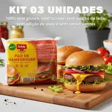 Kit 3 Pão de Hambúrguer Schär 130g Sem Glúten, Sem Lactose e Sem Conservantes