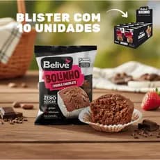 10 unid 40g Bolinho Belive Double Chocolate | Sem glúten, leite e açúcar