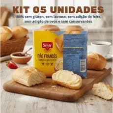 Kit 5 Pão Francês Schar Sem Glúten Sem Lactose para Celíacos Pré-Assado 100g