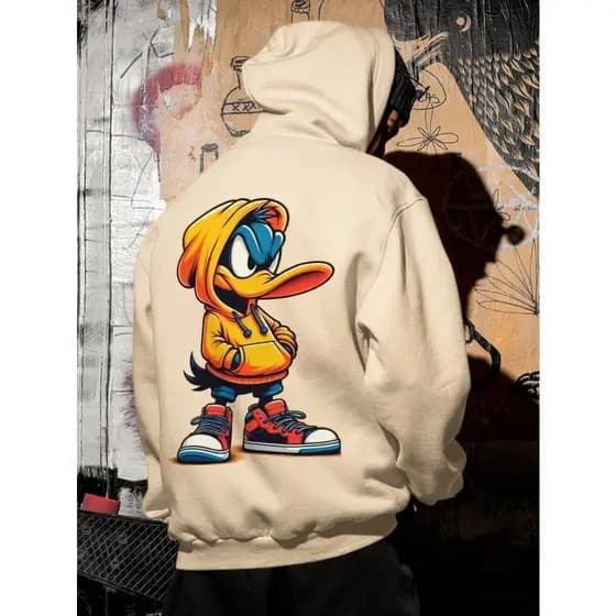 Moletom Blusa de Frio Premium Canguru Capuz Pato do Gueto Estilo das Ruas Streetwear Unissex