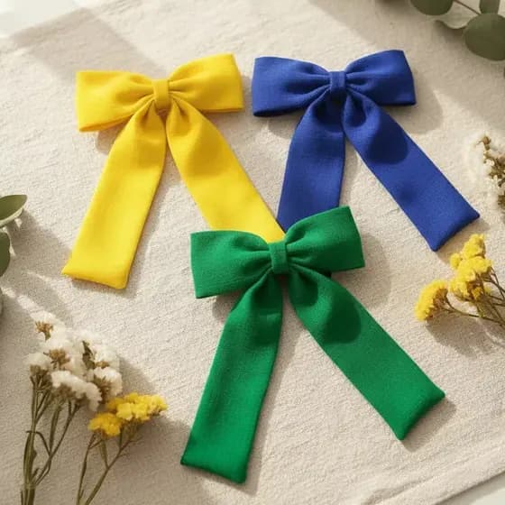 Laço Cabelo em Linho Premium Presilha Bico de Pato Adulto e Infantil Estilo e Conforto