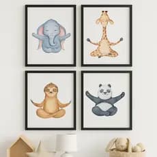 Quadro Para Quarto Infantil Bebe Animais Enxoval Safari Decorativo Sala Minimalista - Vários Modelo