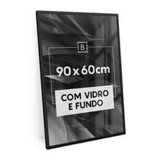 Moldura 90x60 Cm C/ Vidro Quadro Foto Retrato Mdf Emoldurar Quebra-cabeça